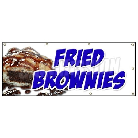 Signmission FRIED BROWNIES BANNER SIGN ice cream dessert whipped cream deep B-96 Fried Brownies